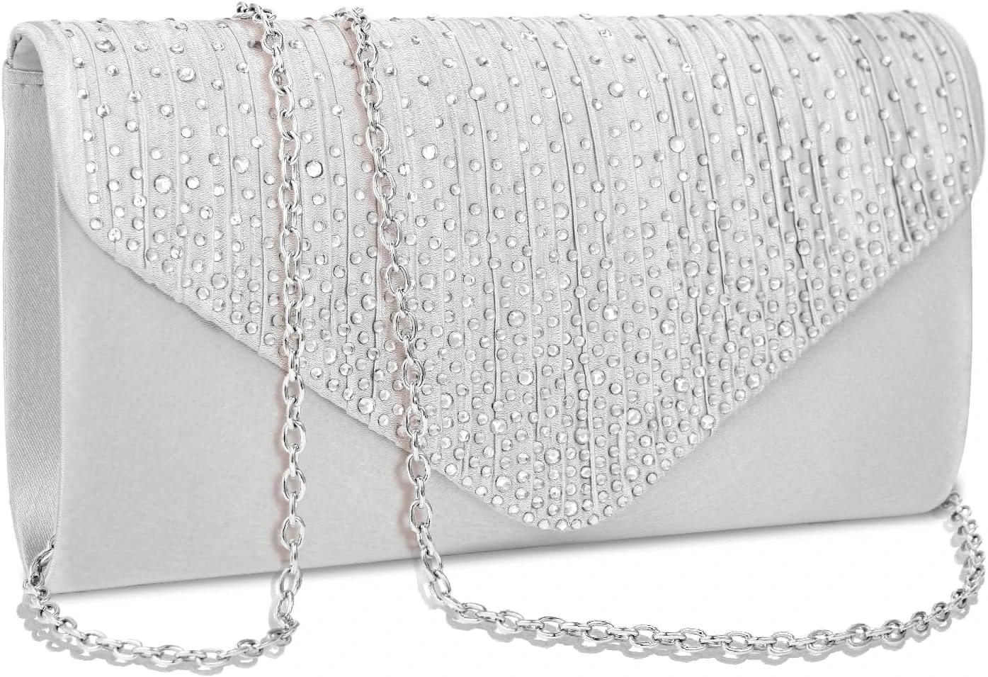 silver rhinestone evening clutch for prom accessories