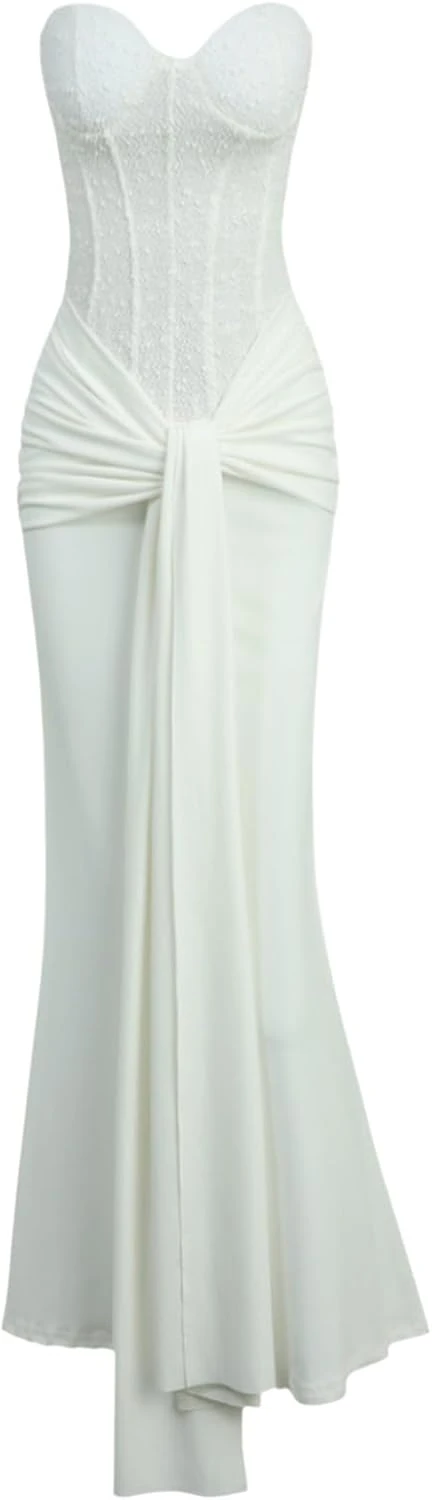 strapless corset bodice prom dress for a classic formal look