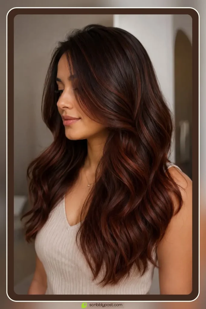 Chocolate cinnamon hair tint with red brown warmth