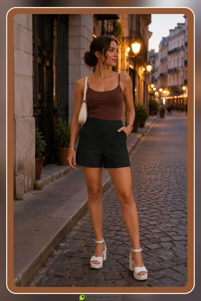 Polished city break outfit with elevated casual pieces