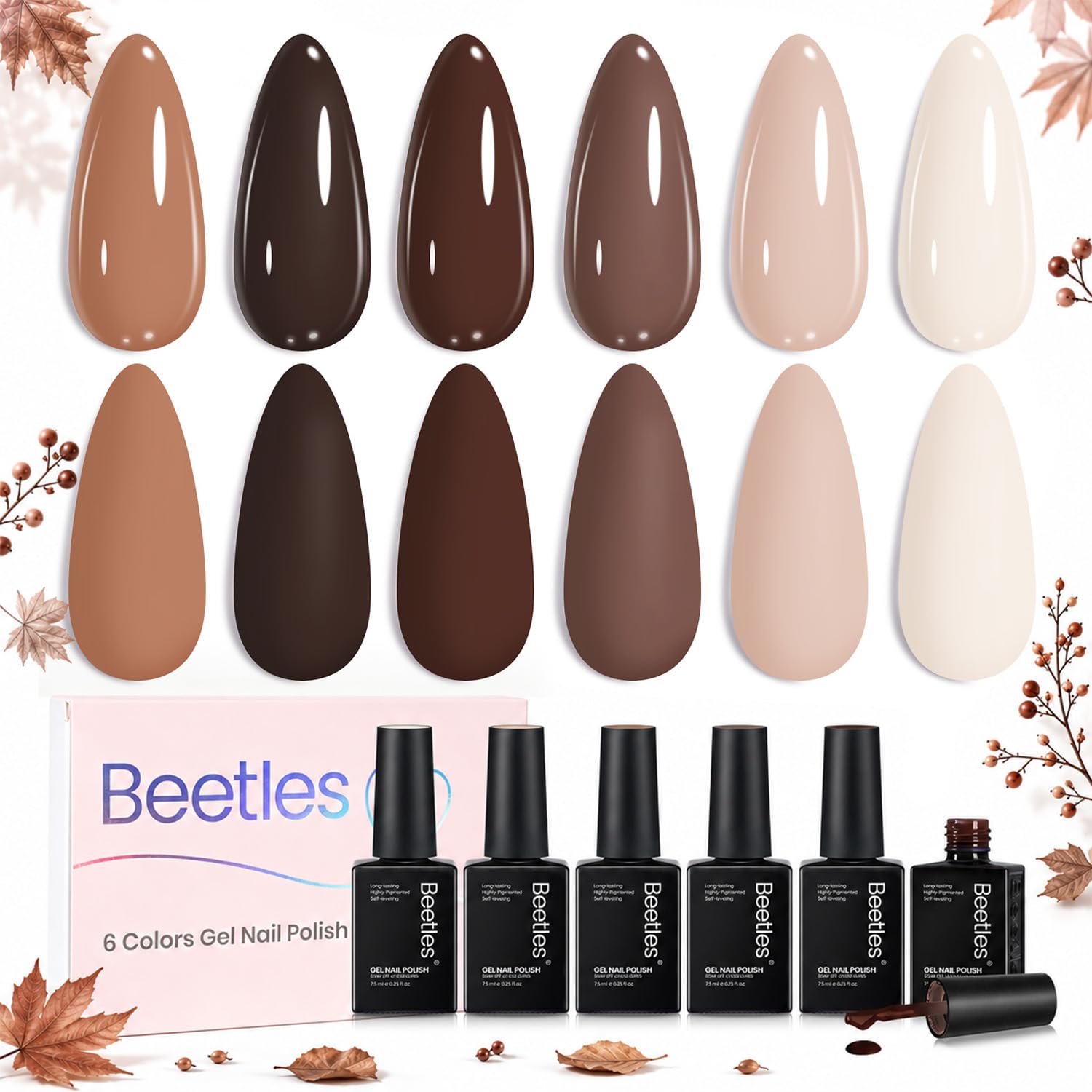 Cocoa dot gel paint for brown polka dot nails