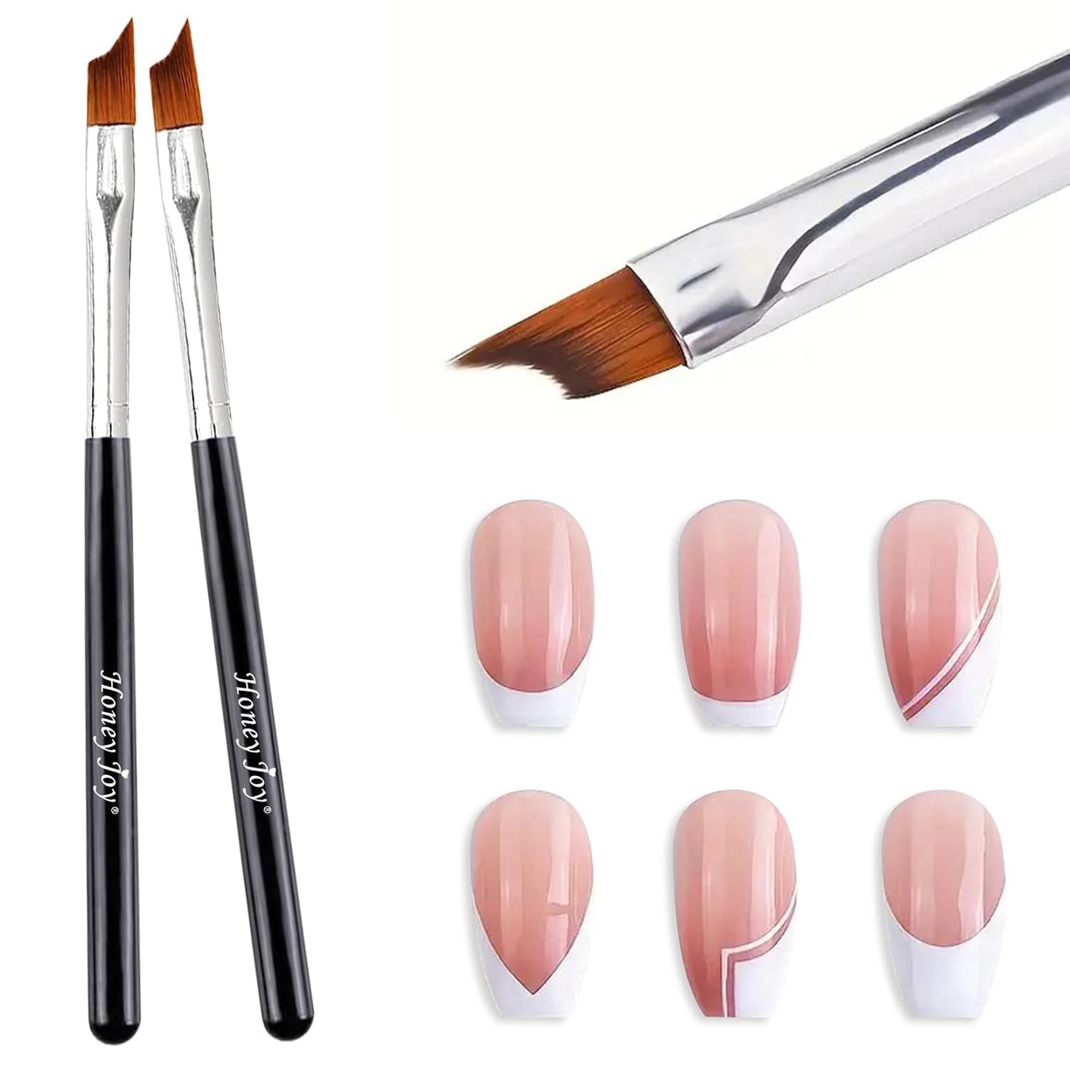 Curved swirl detail brush for gold swirl nails