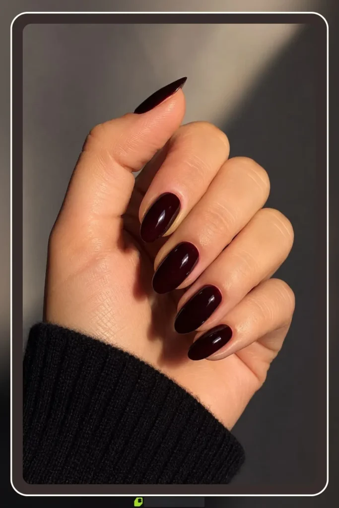 Red Nails for Every Plan: 16 Sets Sorted by the Occasion in 2026 37 Dark red nails in oxblood near black depth