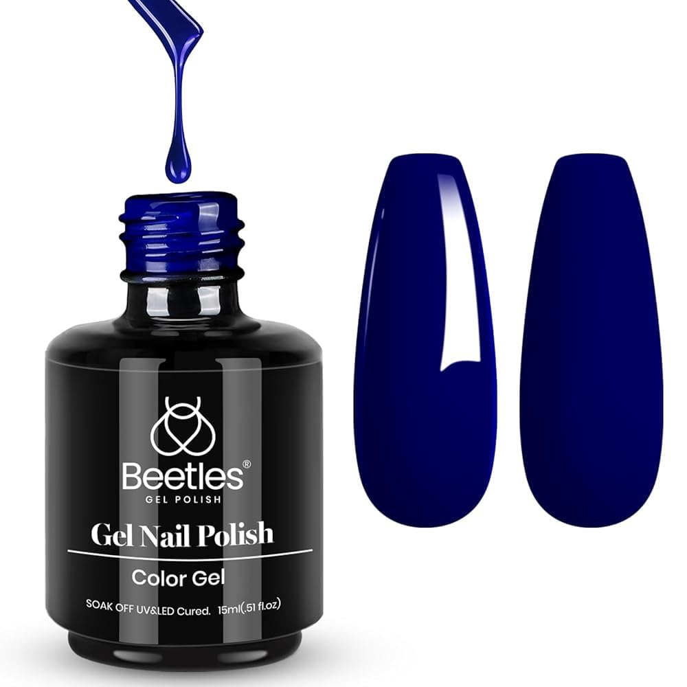 Deep sea base gel for blue chrome nails