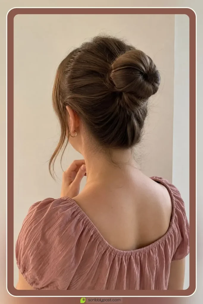 Easy everyday bun hairstyle with simple twist and secure hold