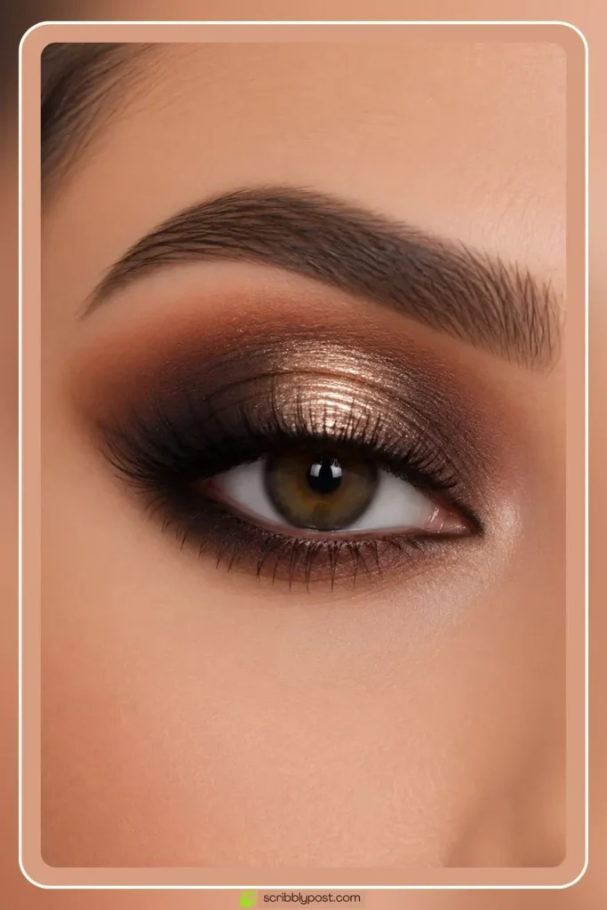 Halo eye makeup with light center and dark corners
