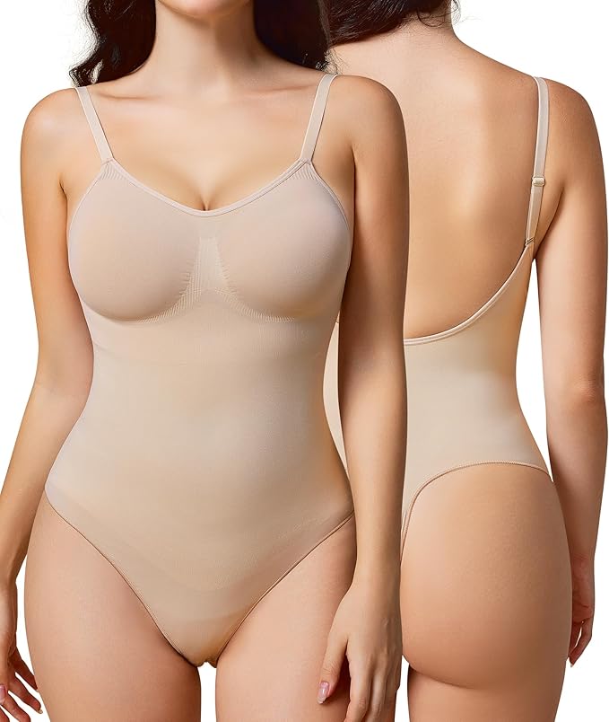 Low back seamless bodysuit for silk sheath