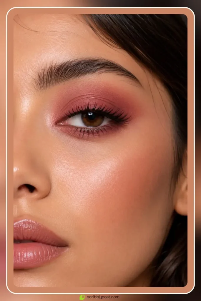 Monochrome eye makeup in single bold color wash