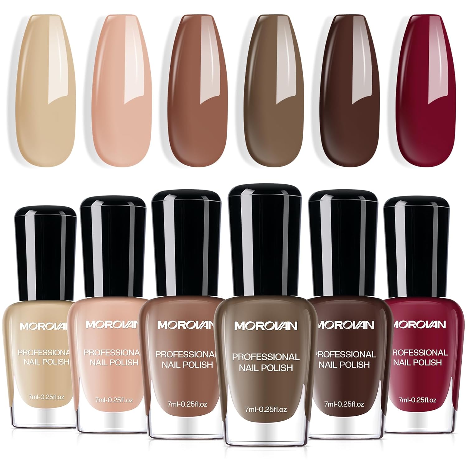 Nude brown ombre duo for fade brown nails