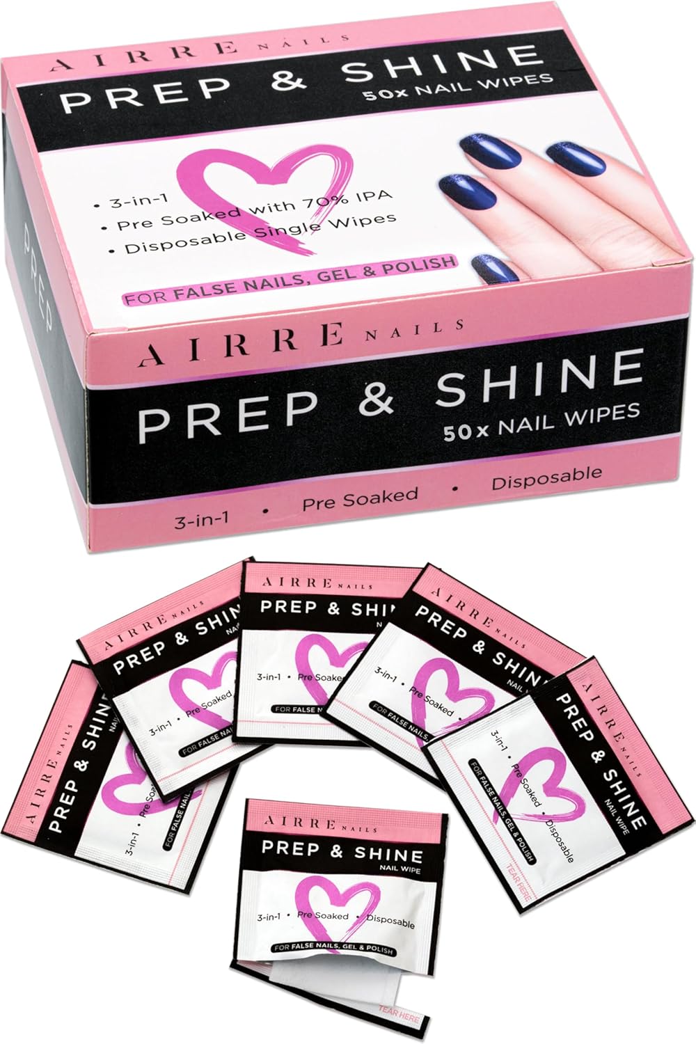 Oil free prep wipes for matte brown nails