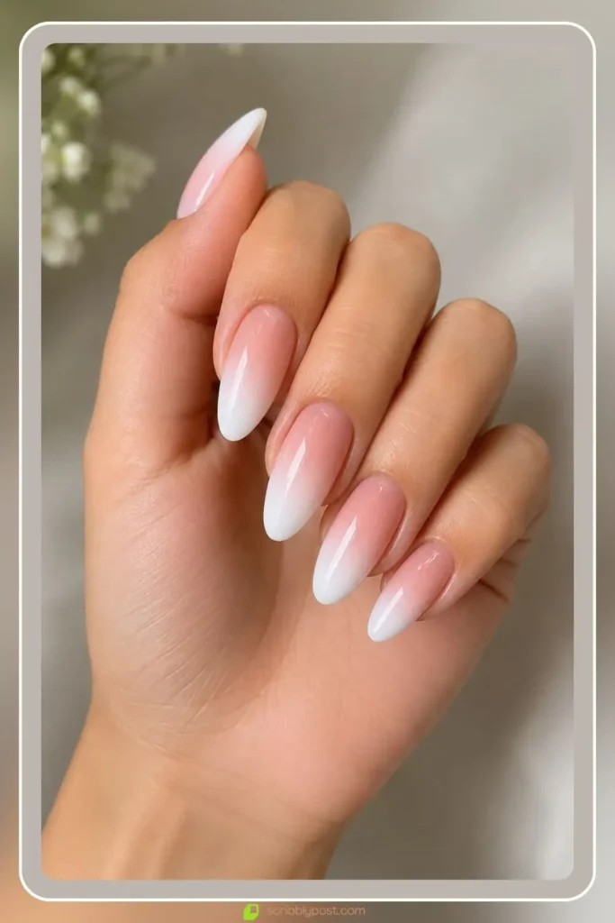 Smooth two shade dip powder gradient ombre dip nails long wear
