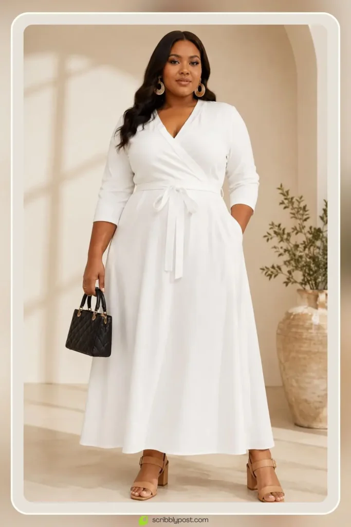 White Summer Dresses Worth Buying: 16 Styles for the LWD Era of 2026 41 Plus size white dress in flattering flowing silhouette