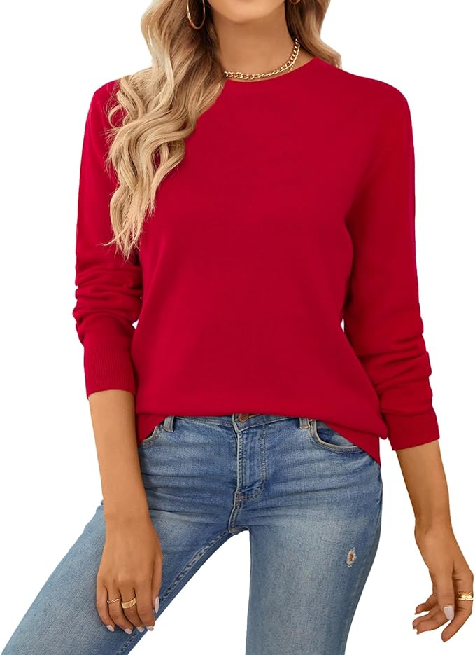 Red crew sweater for leopard mix outfit