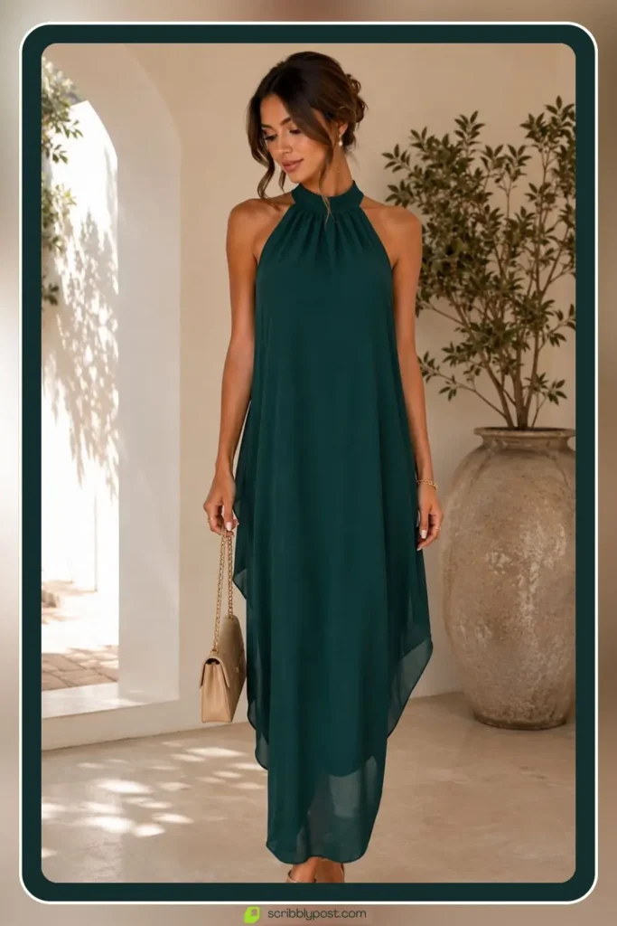 Sheer layered maxi dress