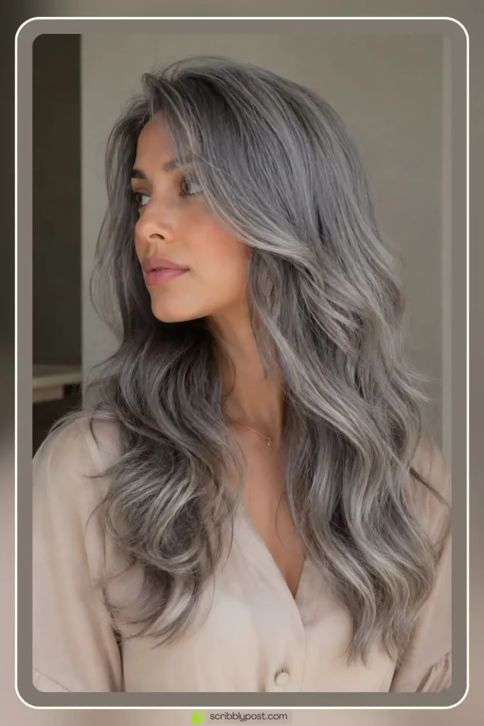 Silver smoke hair tint with cool gray shine