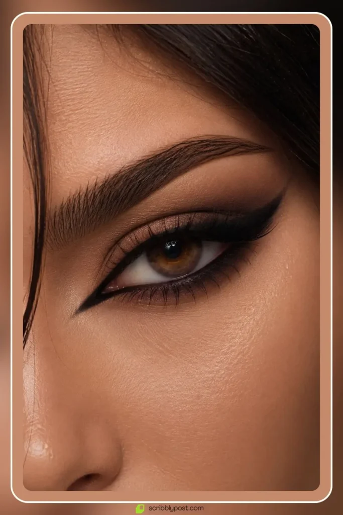 Siren eye makeup with smoky elongated inner and outer corners