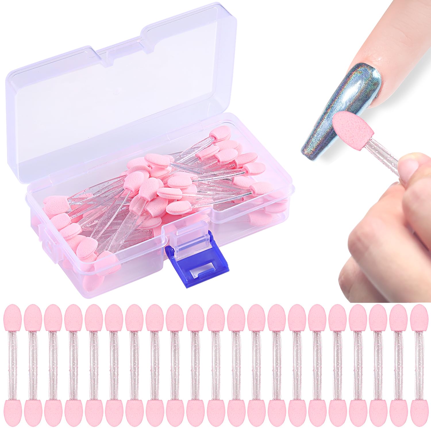 Soft buff applicator for shimmer brown nails