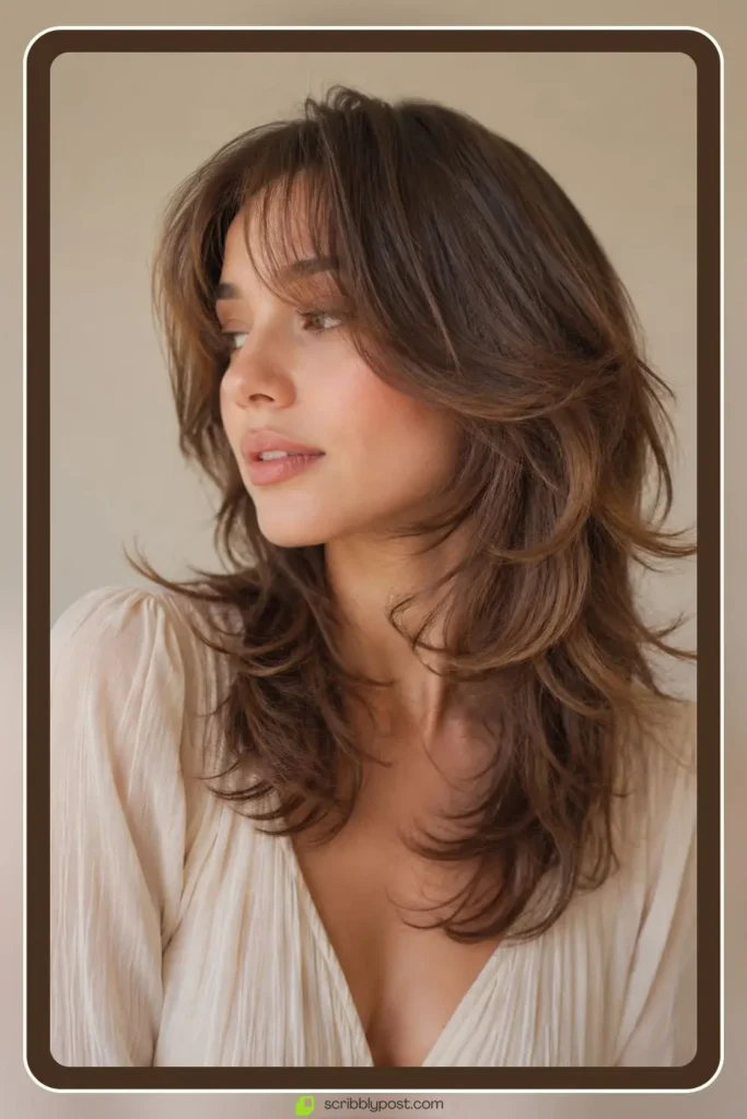 Soft feathered wolf cut with gentle blended layers