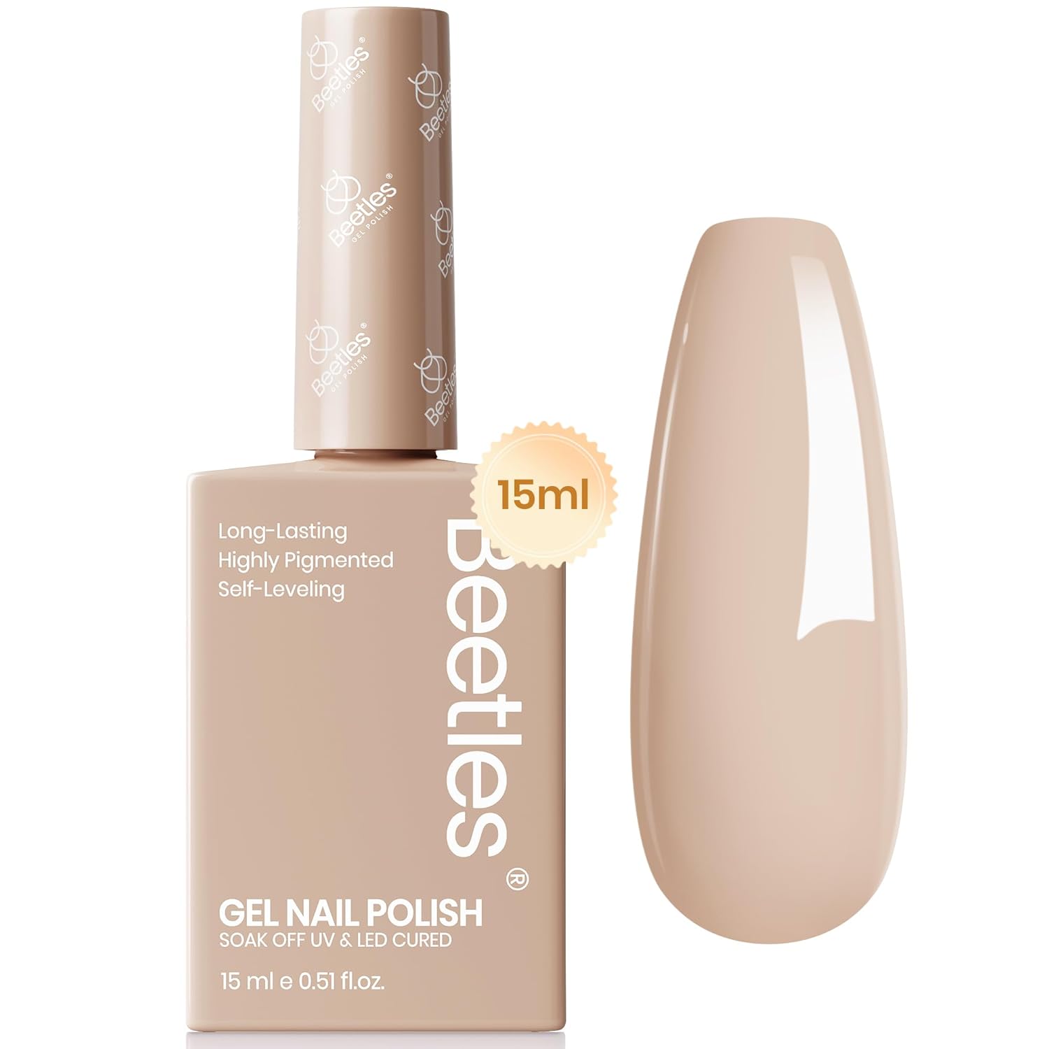 Soft taupe gel color for nude velvet nails