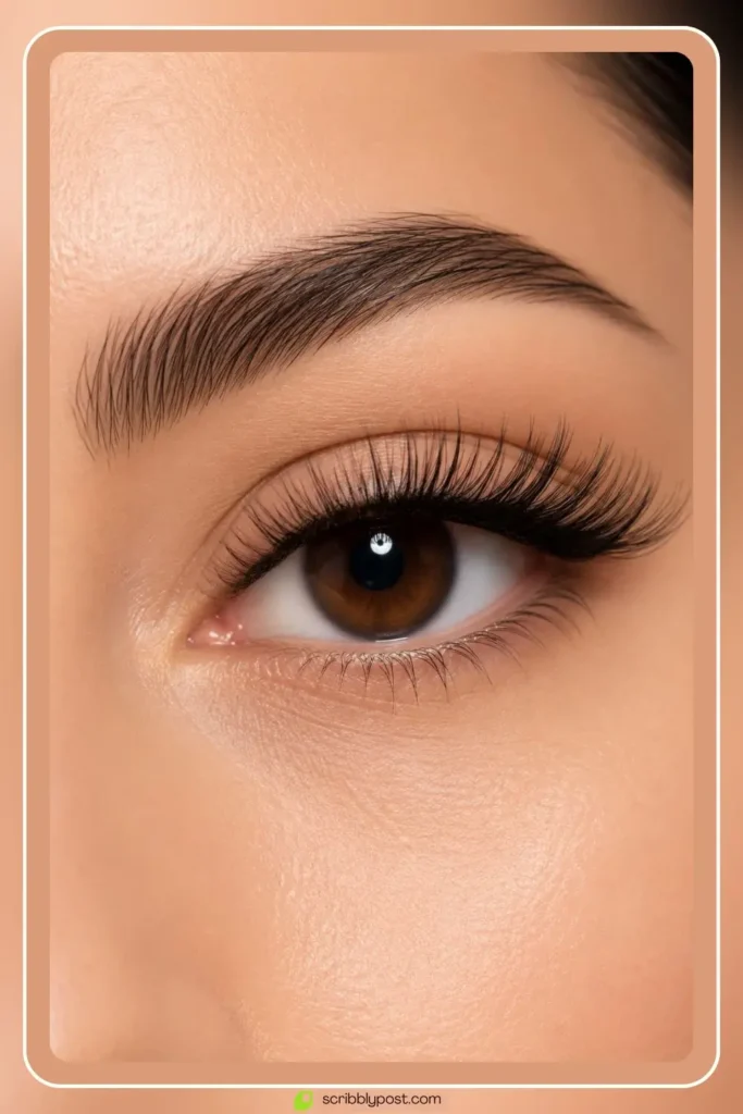 Statement lash eye makeup with dramatic lashes and minimal shadow