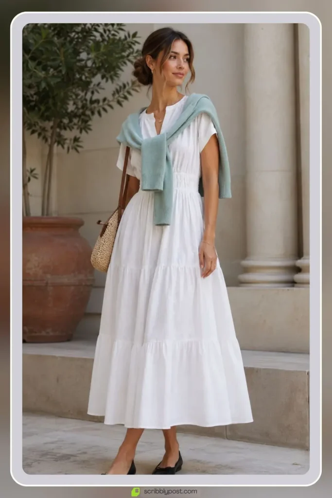 White Summer Dresses Worth Buying: 16 Styles for the LWD Era of 2026 37 White A-line midi dress with classic flattering shape