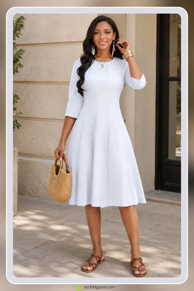 White Summer Dresses Worth Buying: 16 Styles for the LWD Era of 2026 13 White midi dress in versatile everyday cut