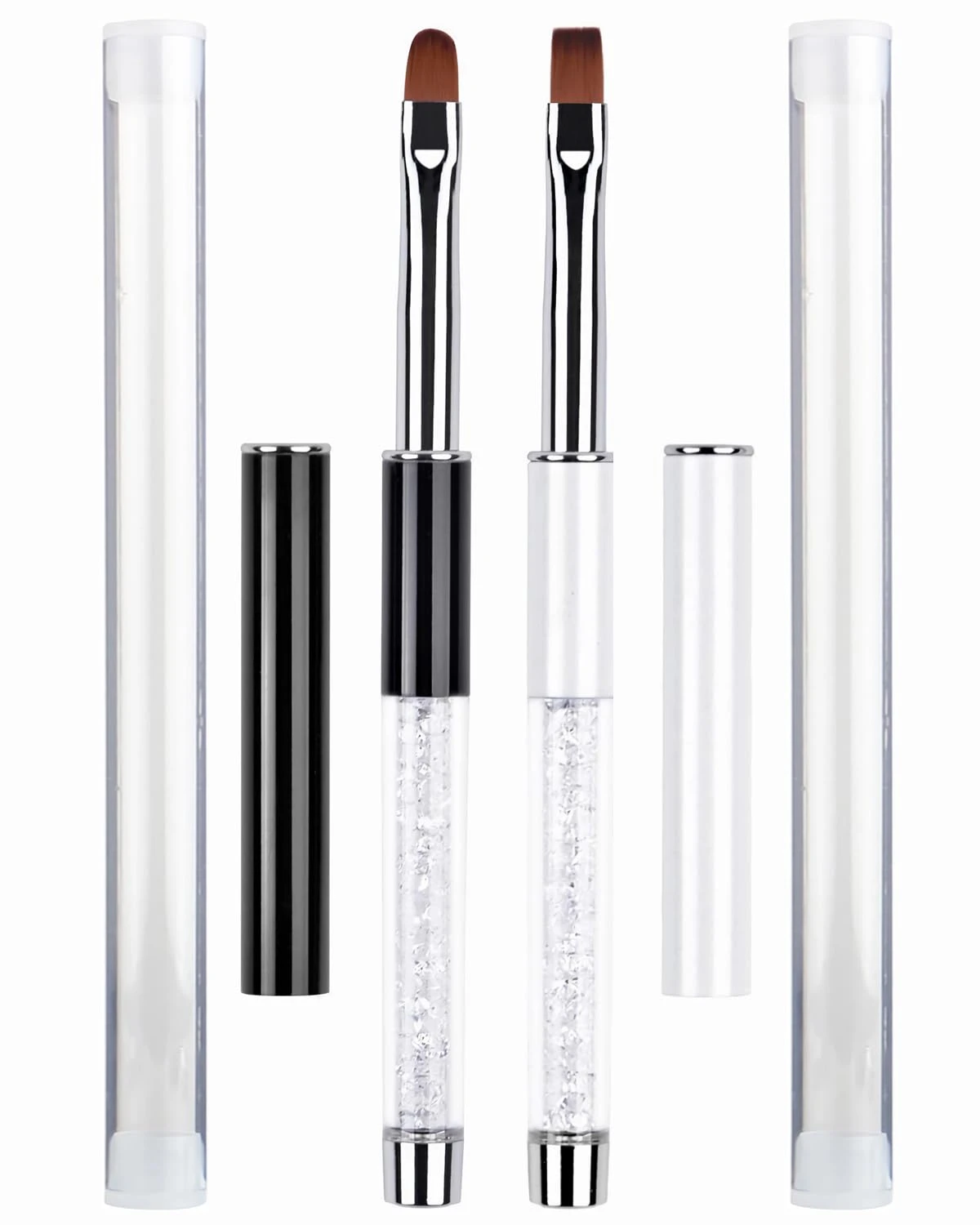 Oval sculpt brush for purple acrylic nails