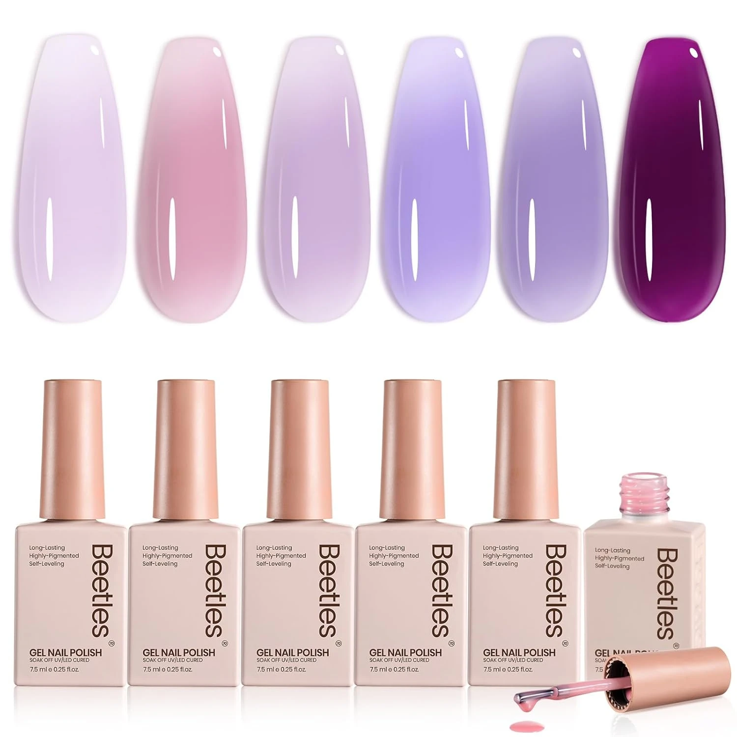 Amethyst shimmer gel for gemstone purple nails