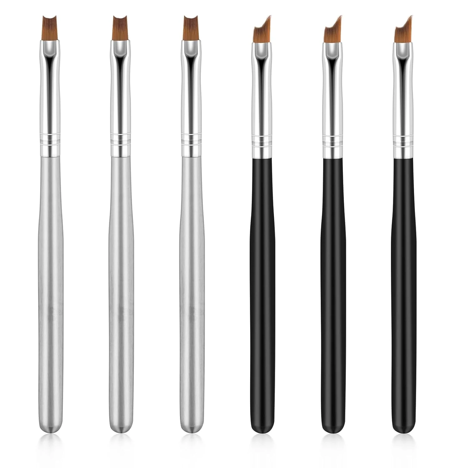 Angled french tip brush for sage green tips
