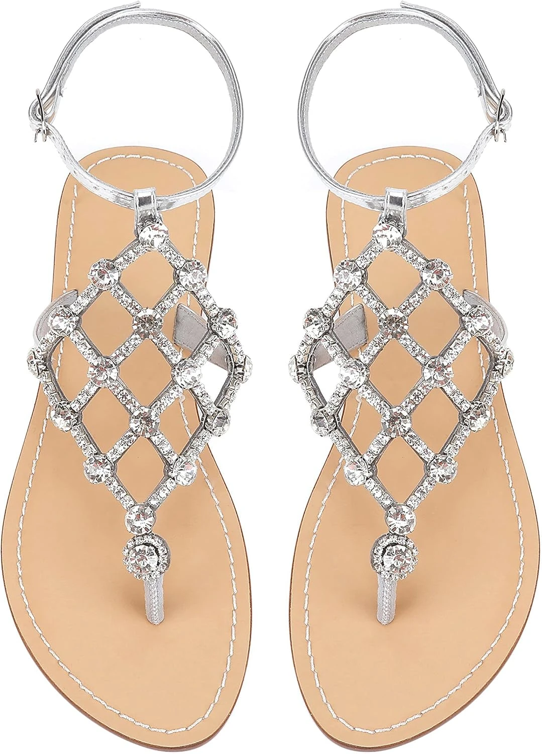 Barely there sandals for charmeuse gown