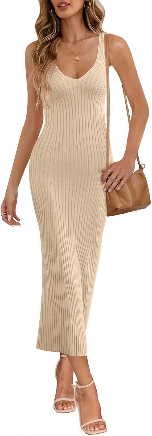 Beige knit dress for orange accessories outfit