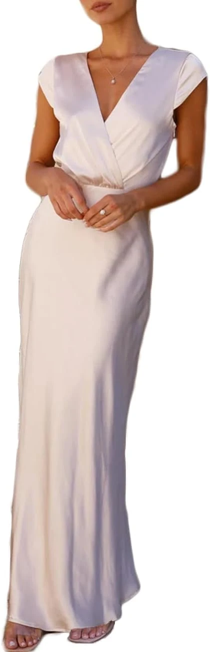 Bias cut silk sheath wedding dress