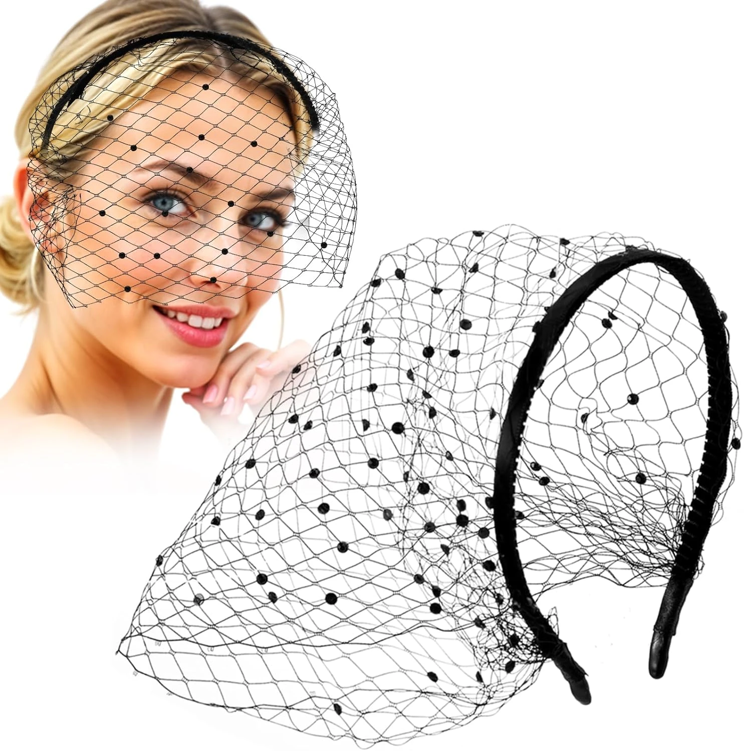 Vintage birdcage veil for tea length dress