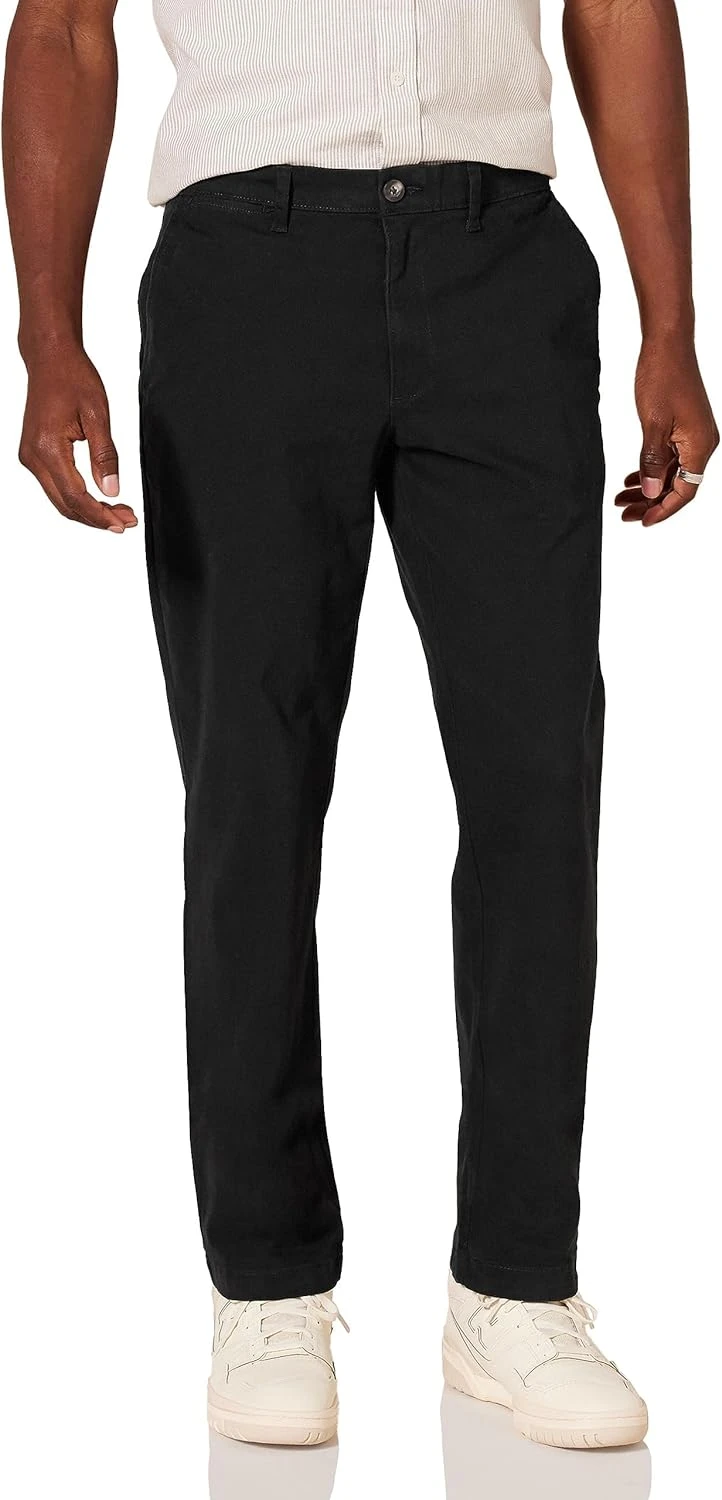 Black slim trousers for orange blazer outfit
