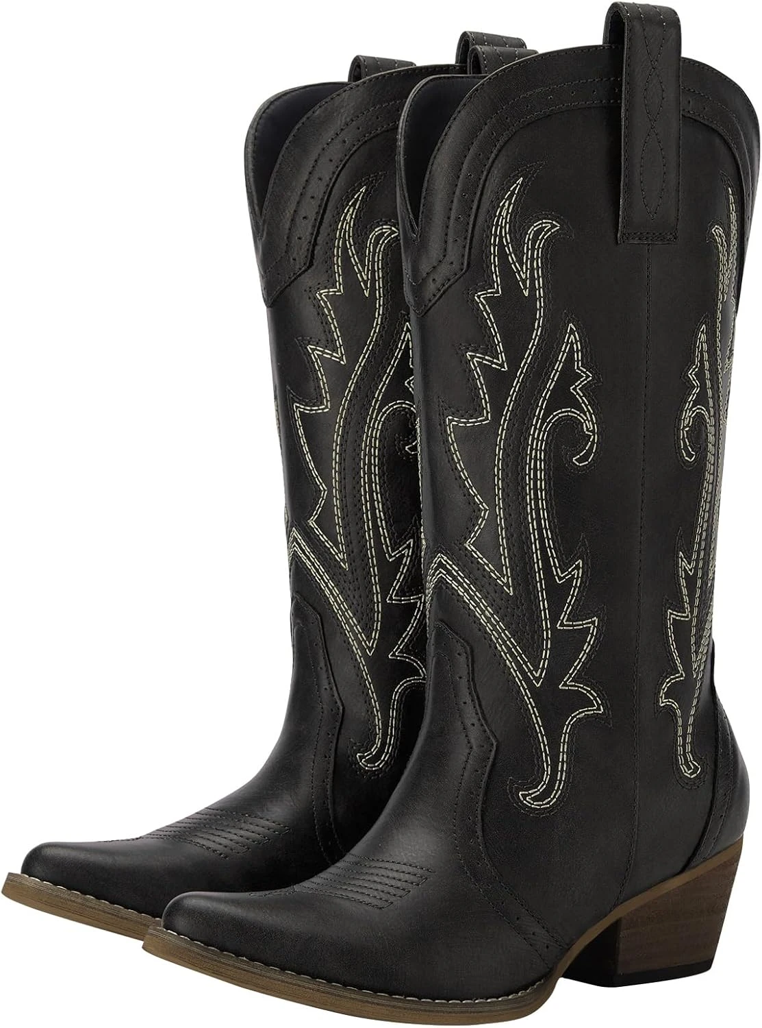 Black western boots for orange jacket outfit