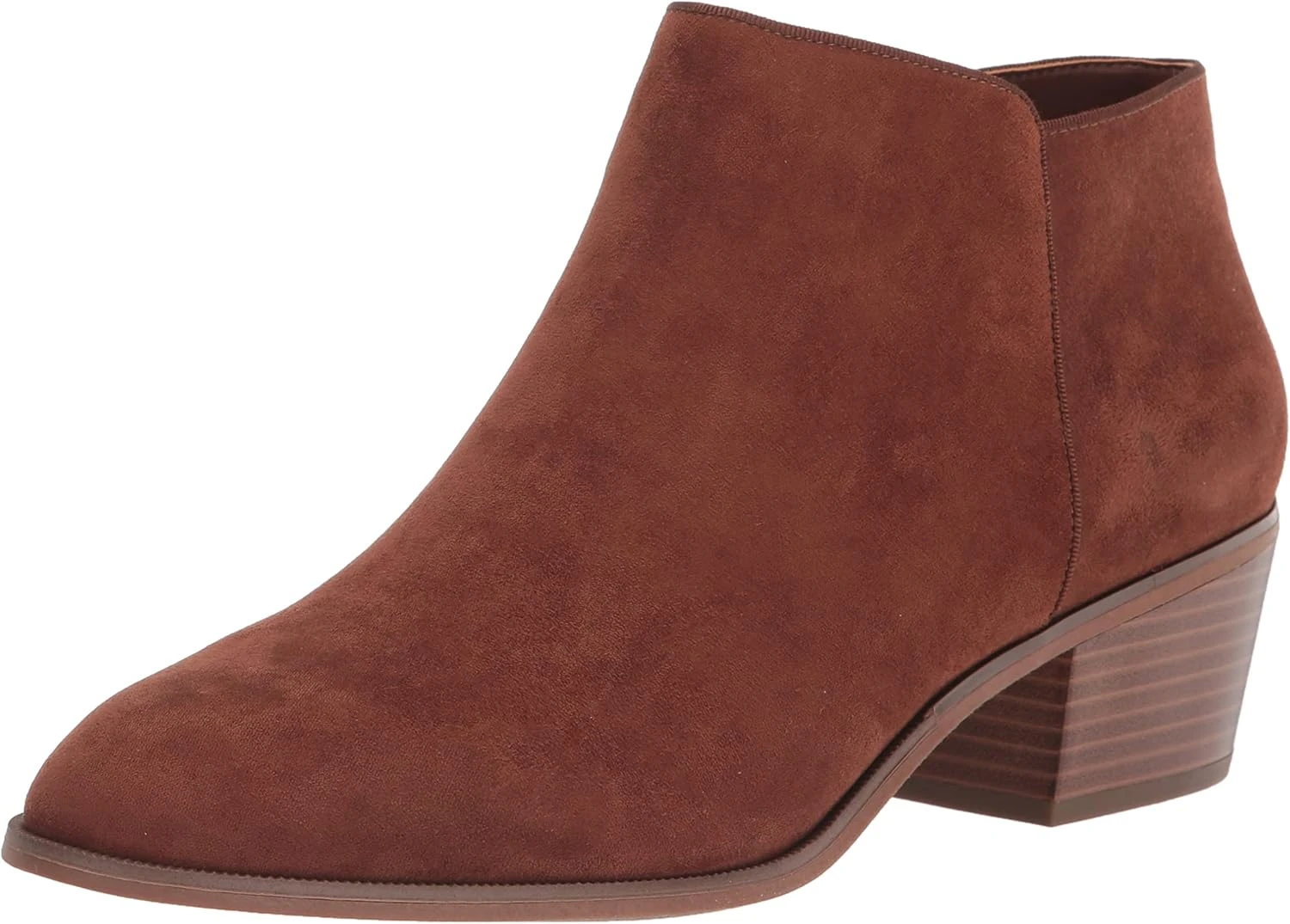 Brown suede ankle boots for fall orange outfit
