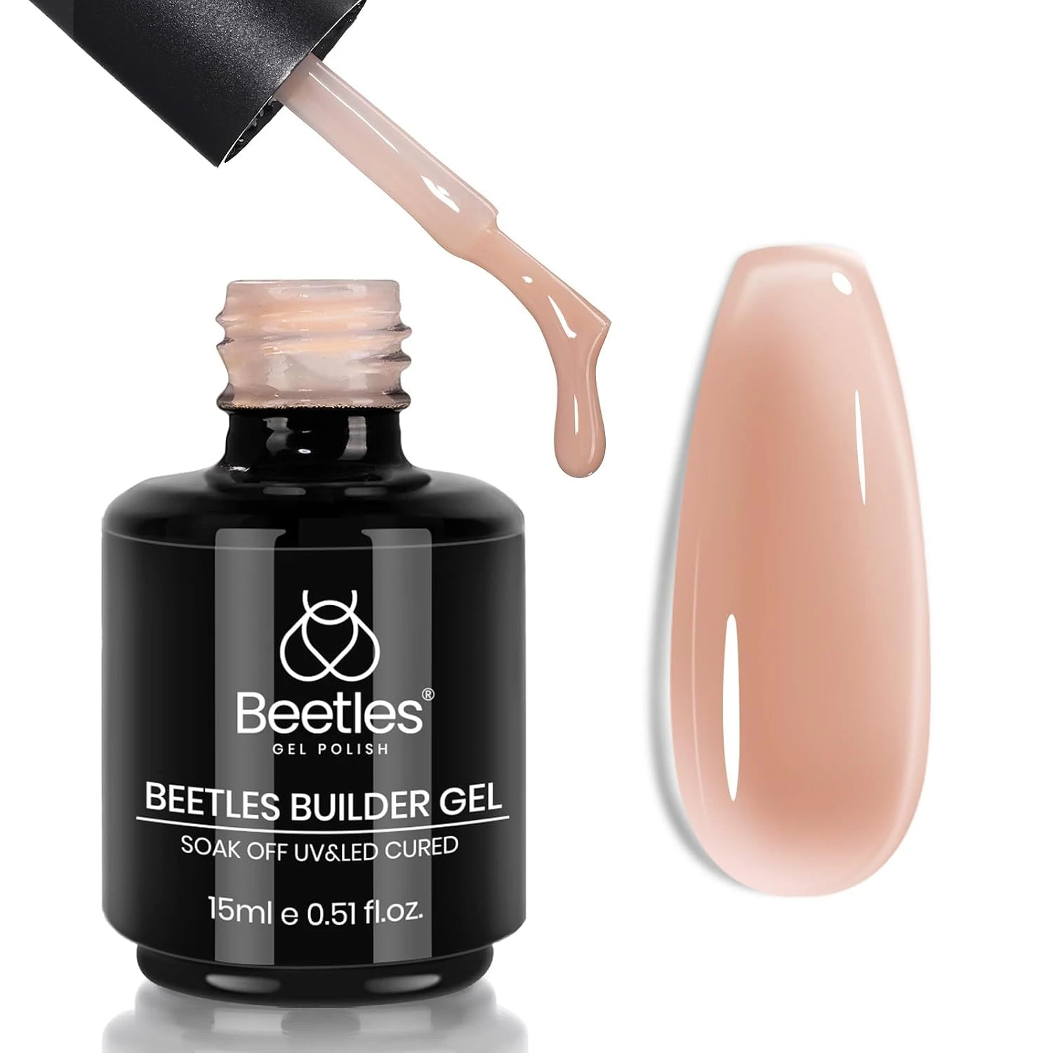 Caramel nude gel polish base for brown aura nails