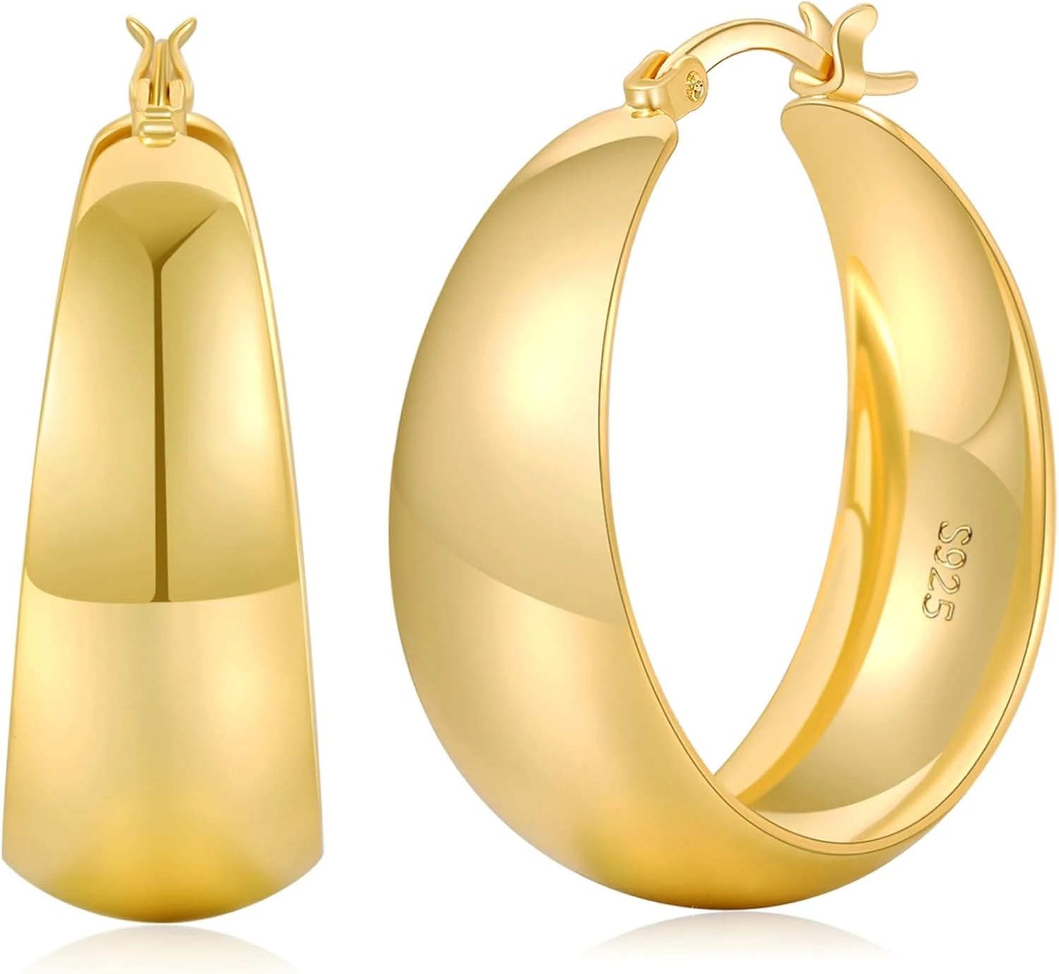 Chunky gold hoops for leopard print outfit
