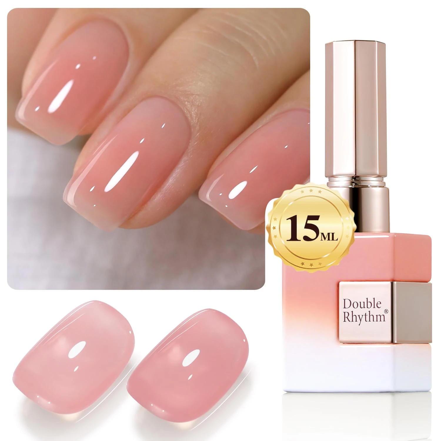 Clear pink glass polish for sheer pink nails