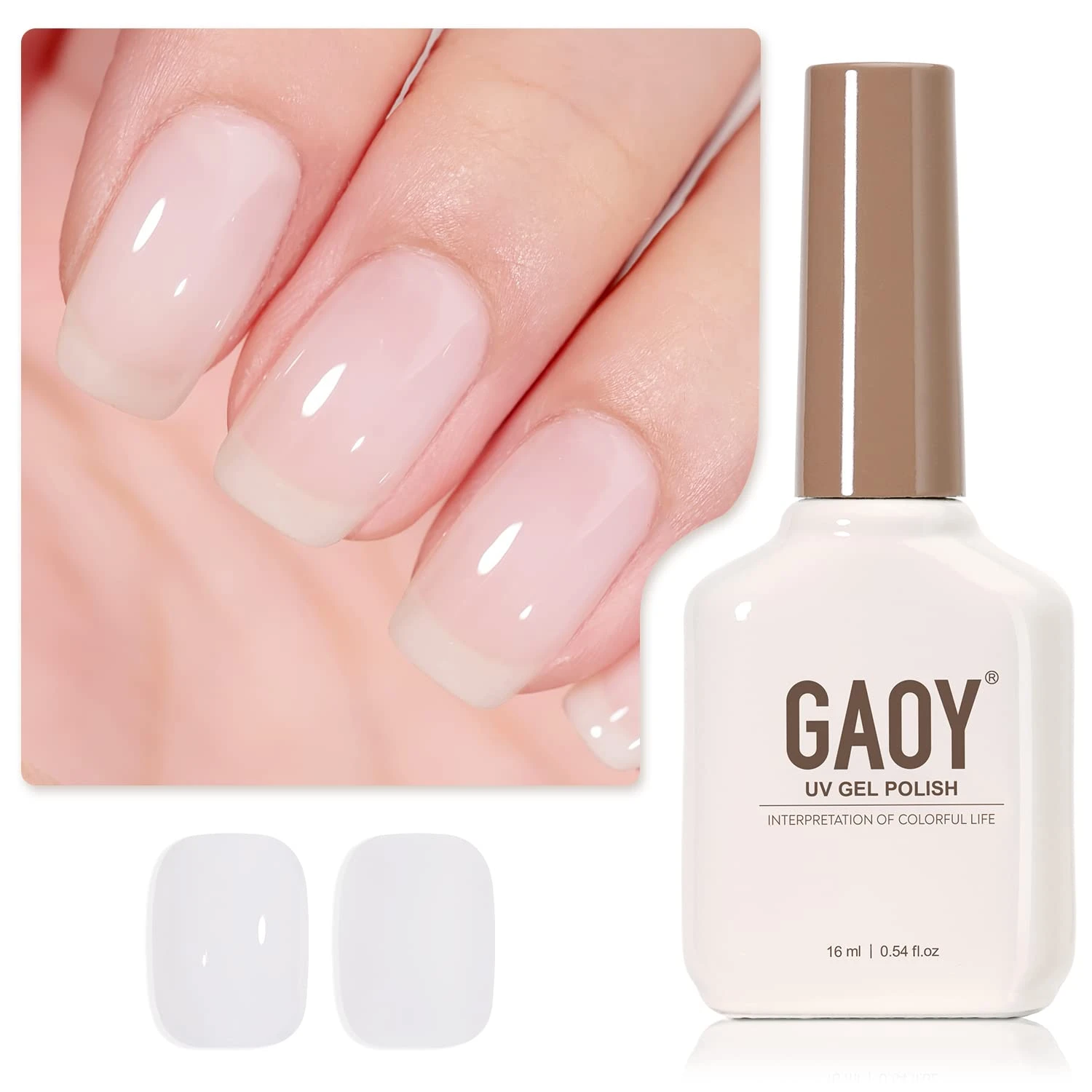 Coconut milk gel polish for milky white nails