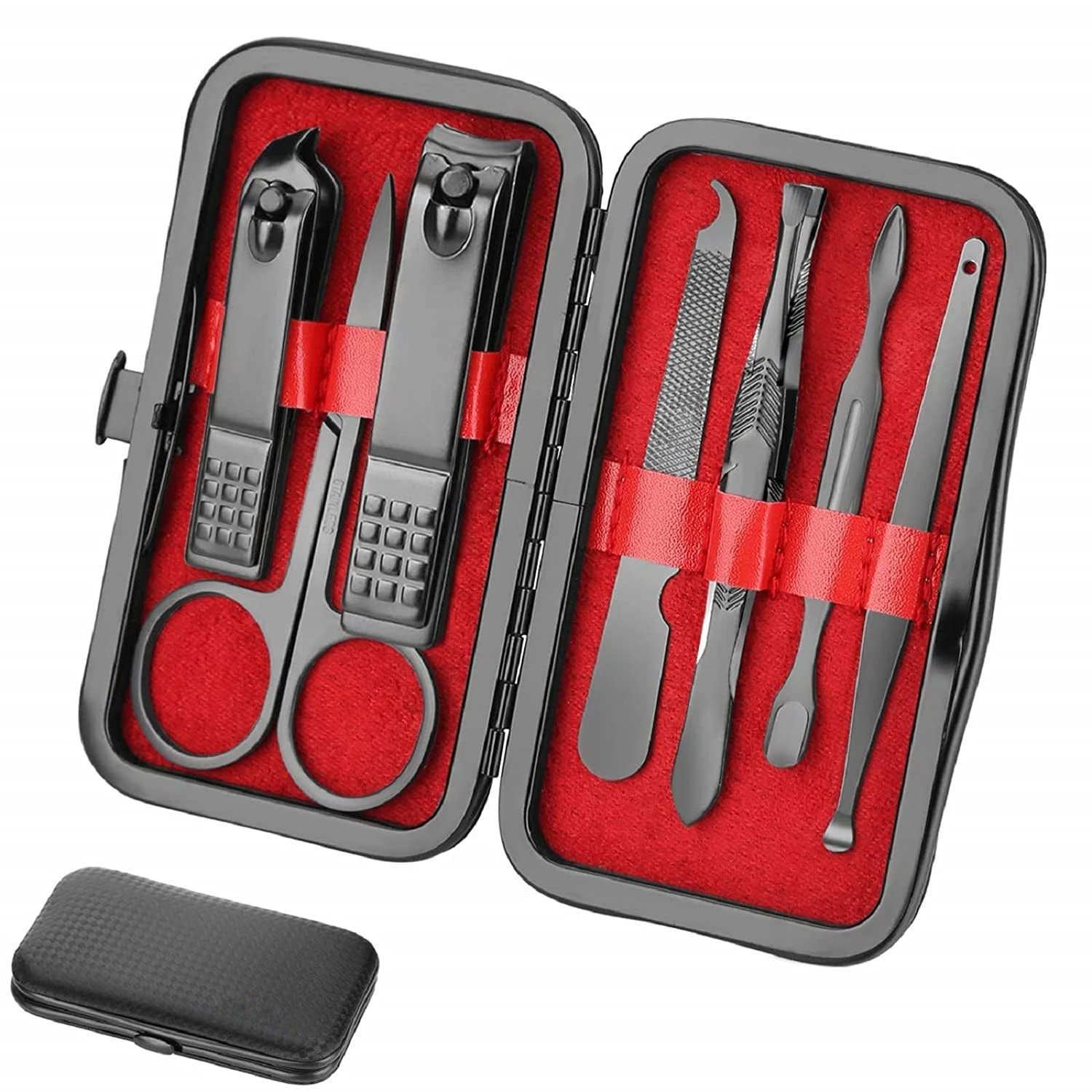 Compact nail clipper set for short pink nails