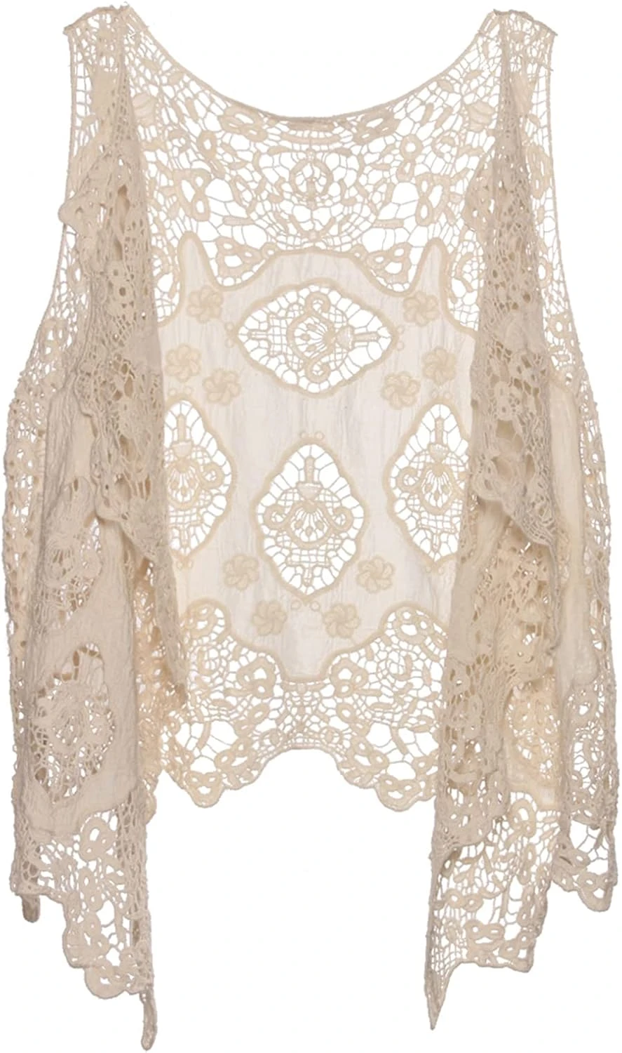 Cream crochet vest for terracotta boho look