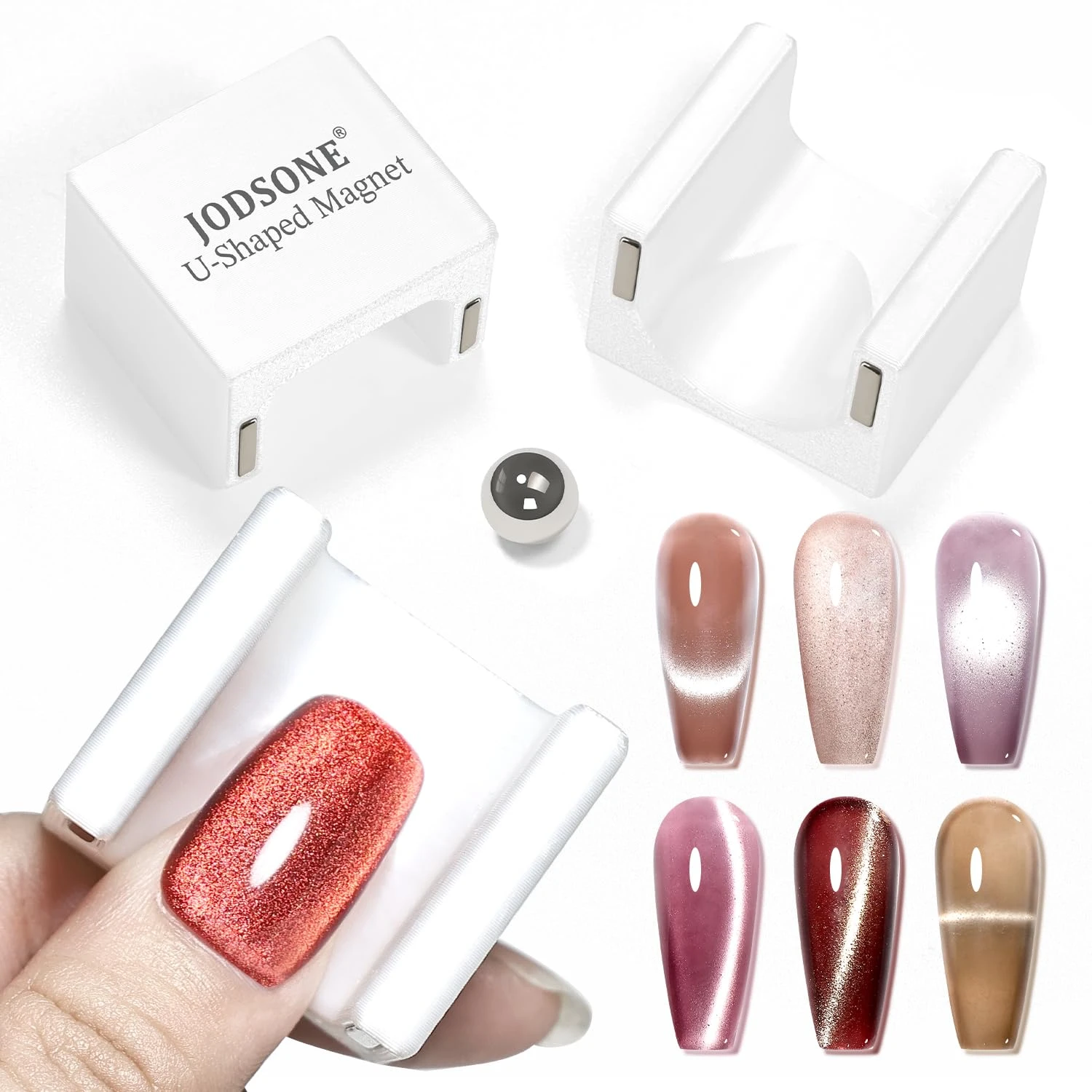 Curved nail magnet for emerald velvet nails glow