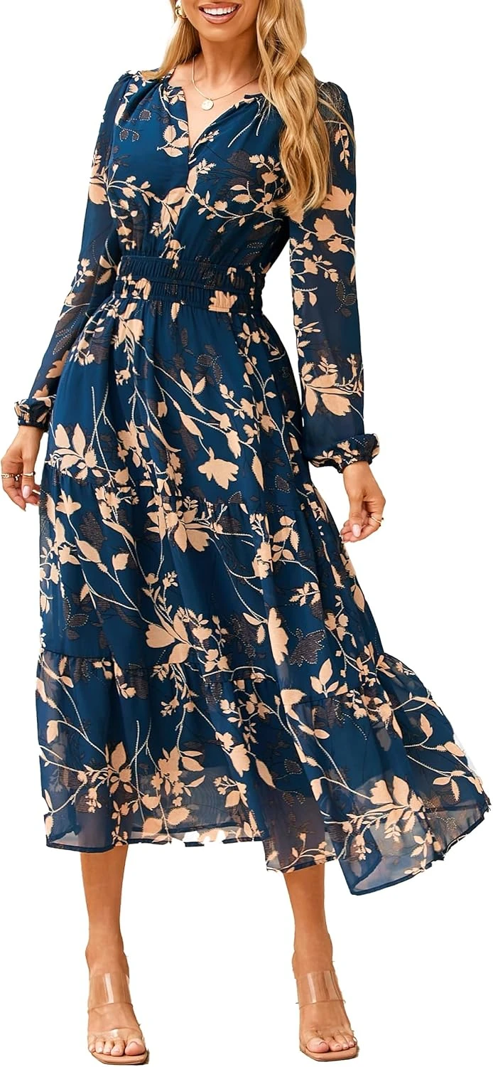 Dark floral dress for fall moody blooms