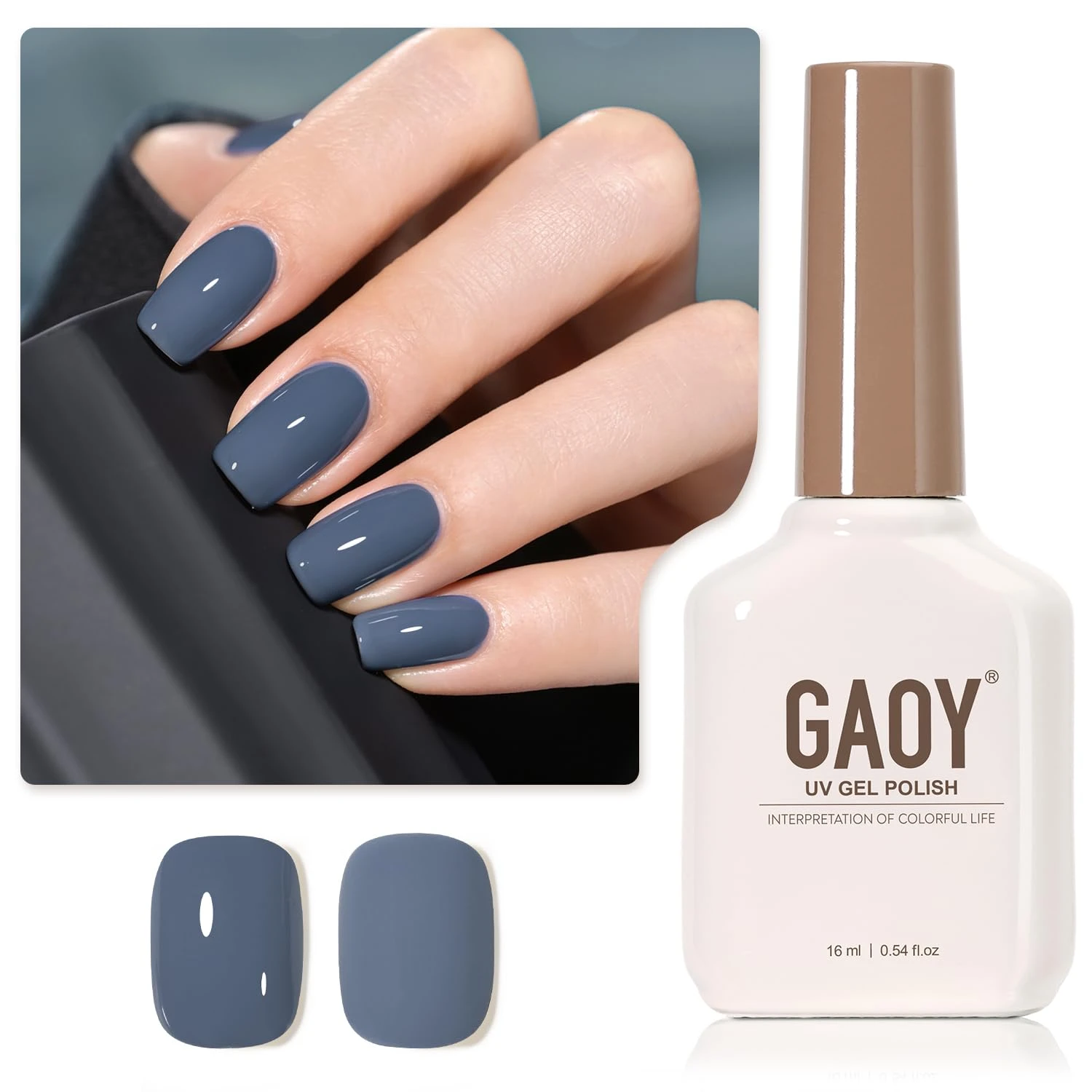 Denim blue gel polish for matte blue nails