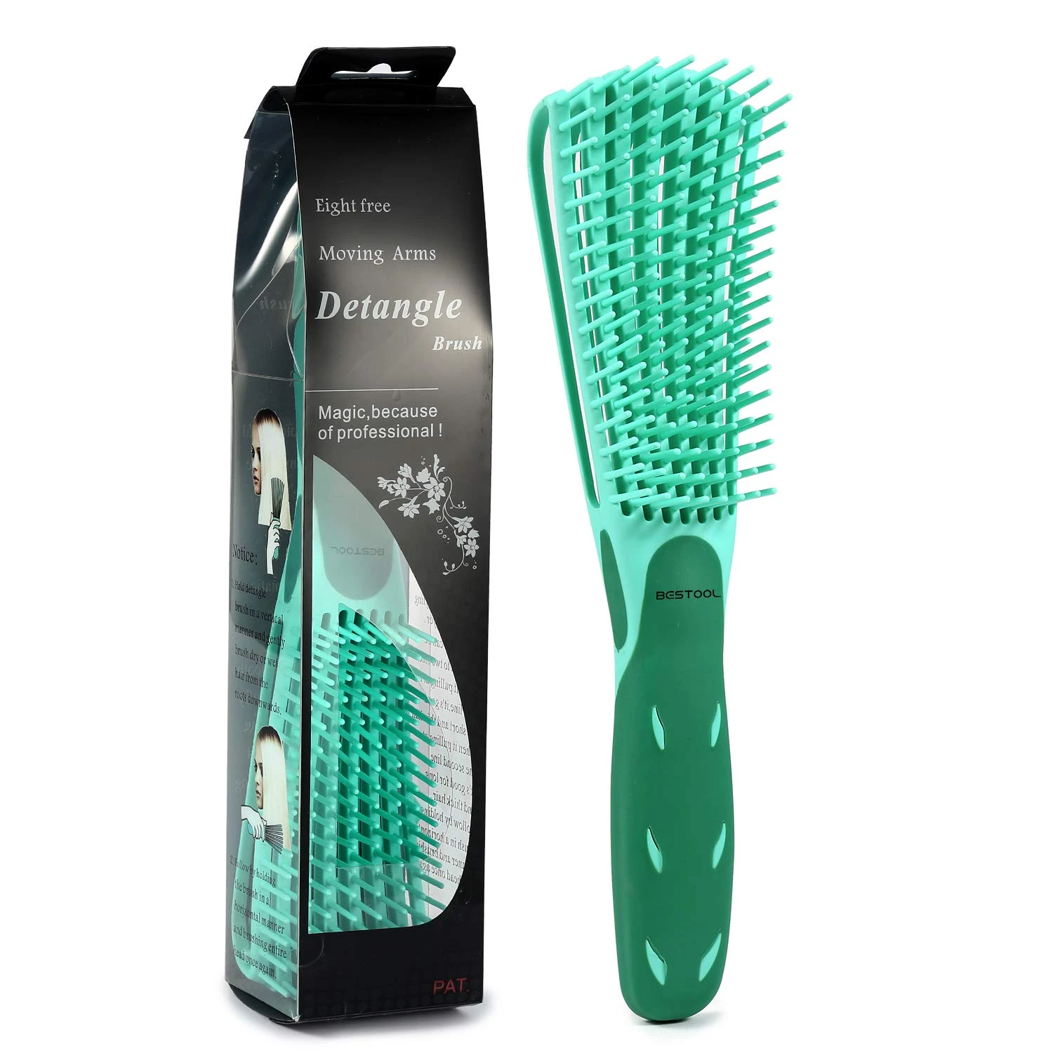 Detangling brush for prepping a bubble braid sporty style
