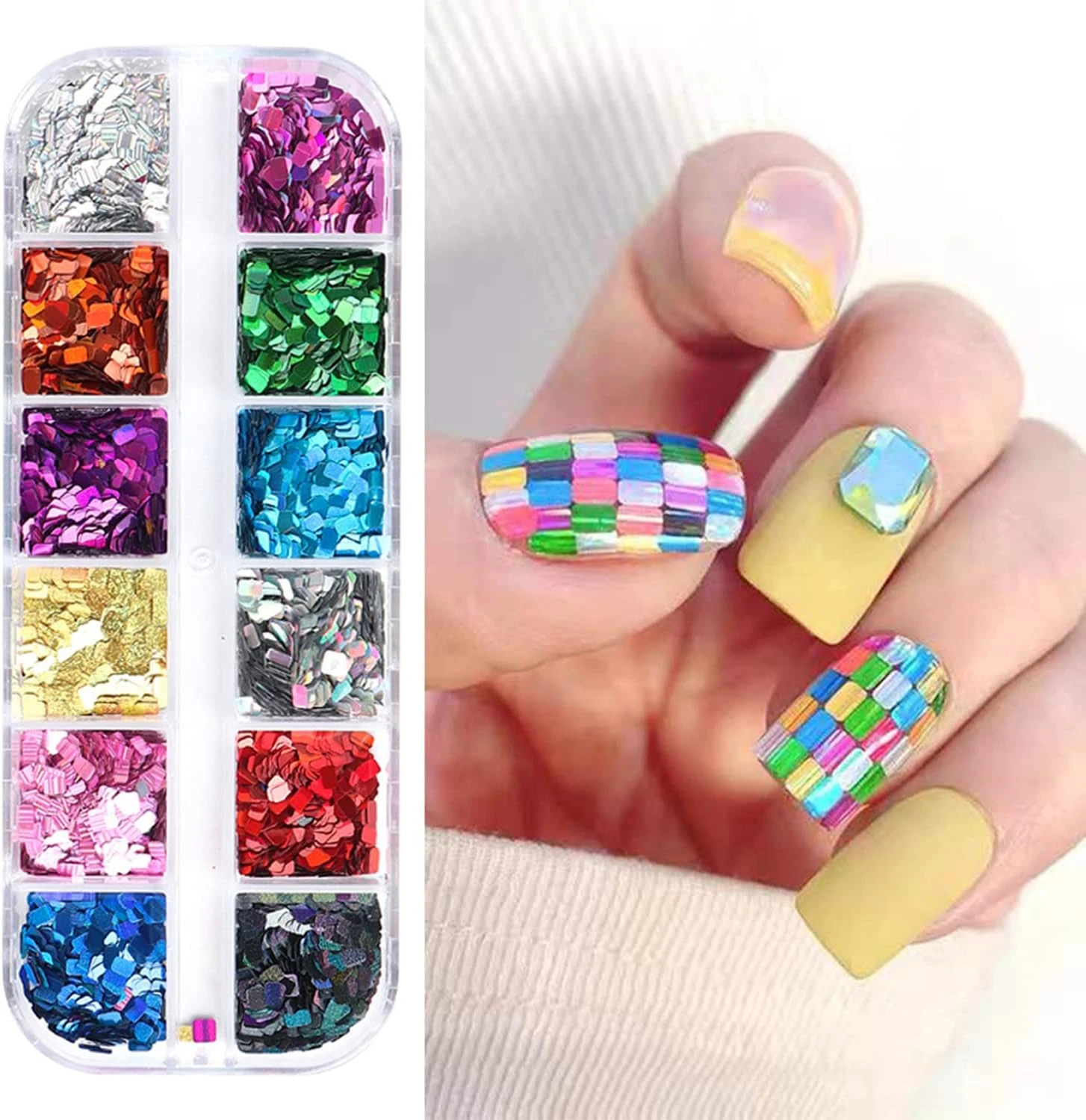 Disco ball nail charms for gold party nails