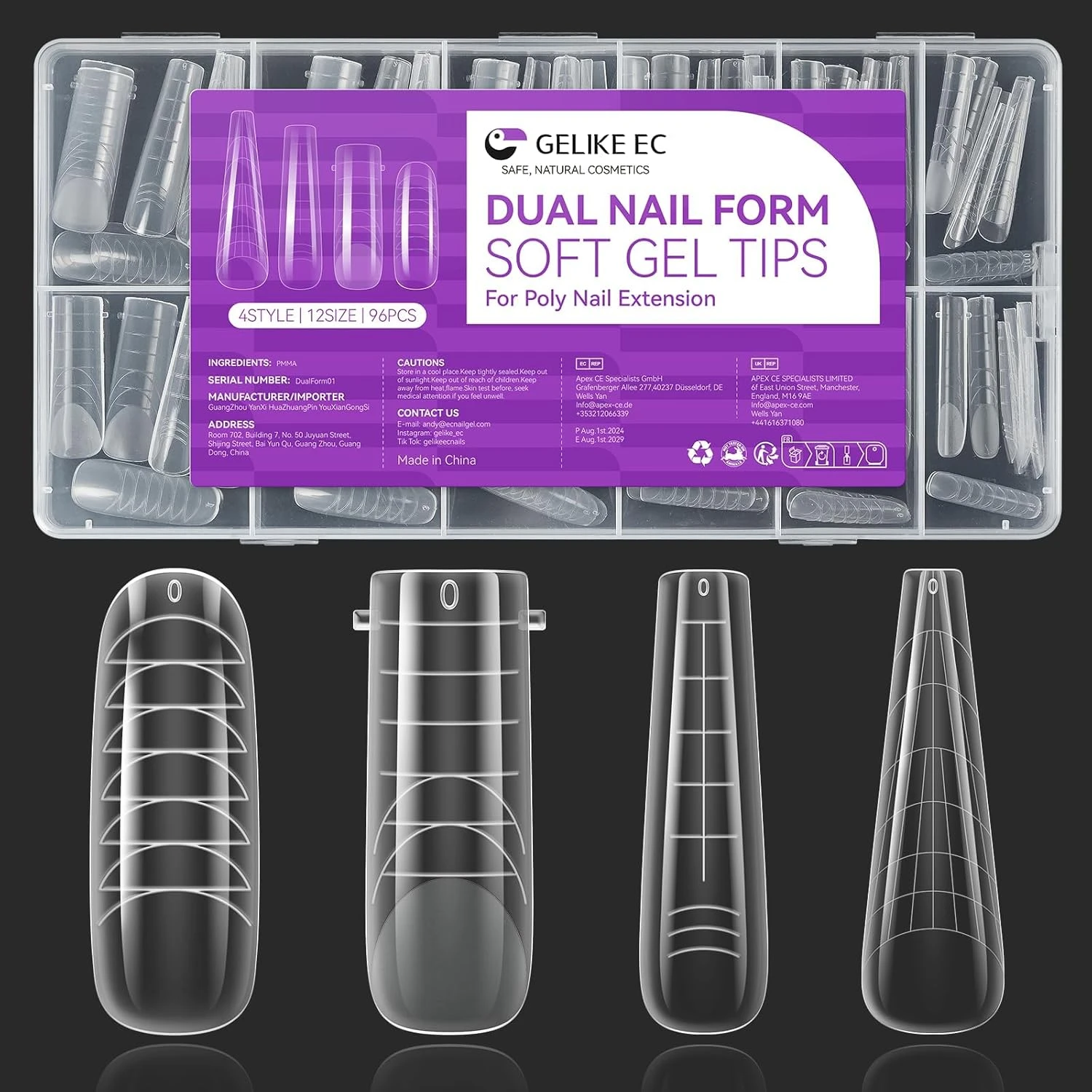 Dual form nail tips for sculpted white nails