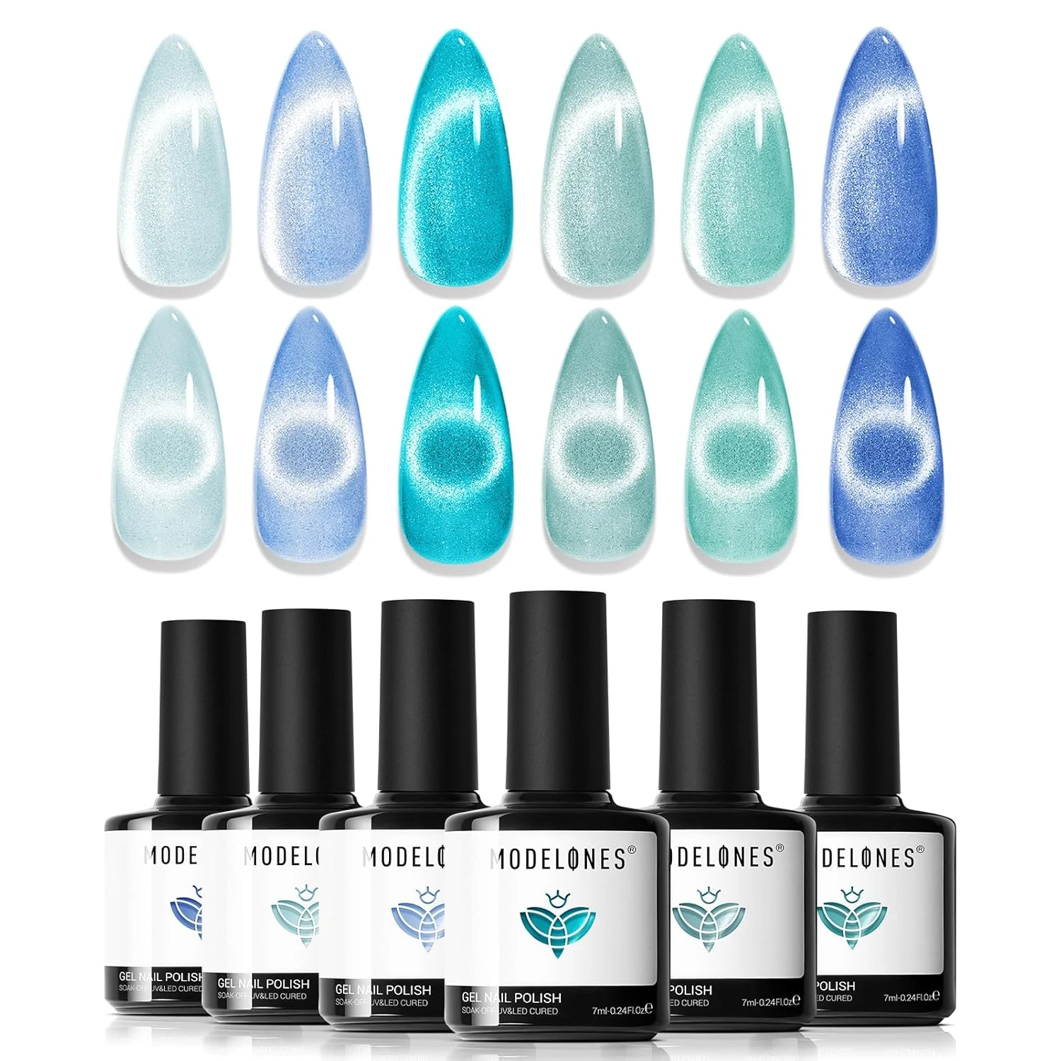 Duo cat eye gel set for ombre fade nails