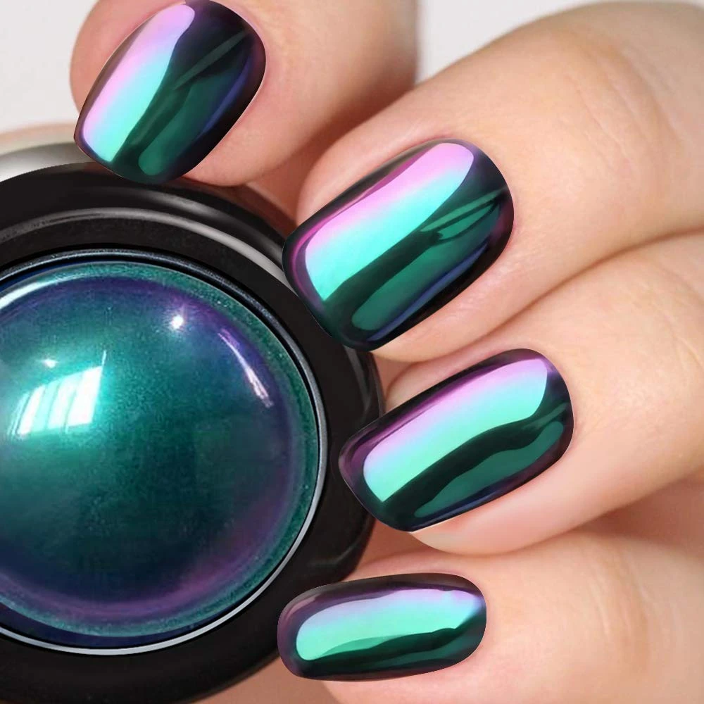 Duochrome ombre powder for ombre chrome nails
